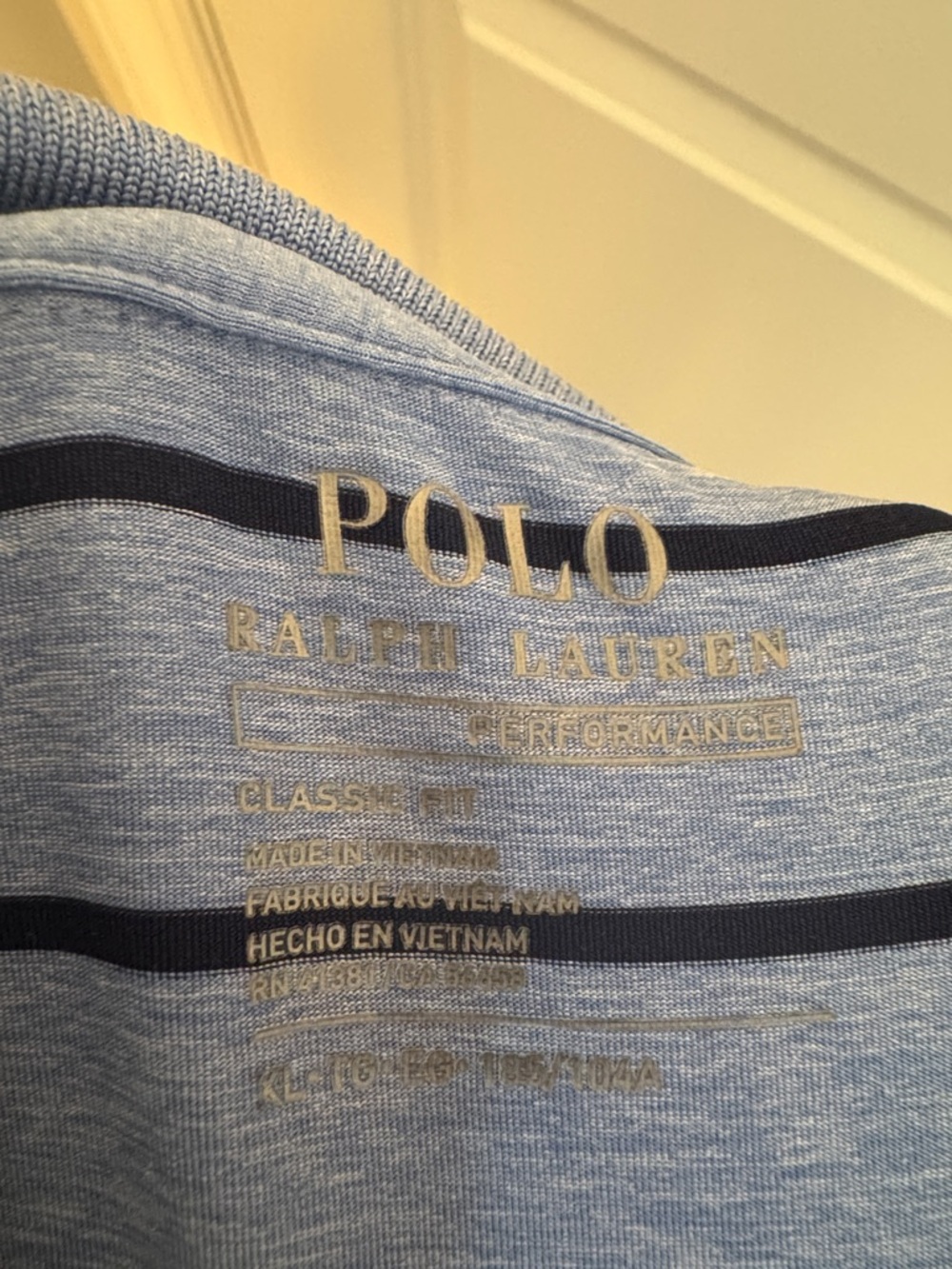 Polo by Ralph Lauren Light Blue Polo with Navy Stripes - Picture 4 of 5